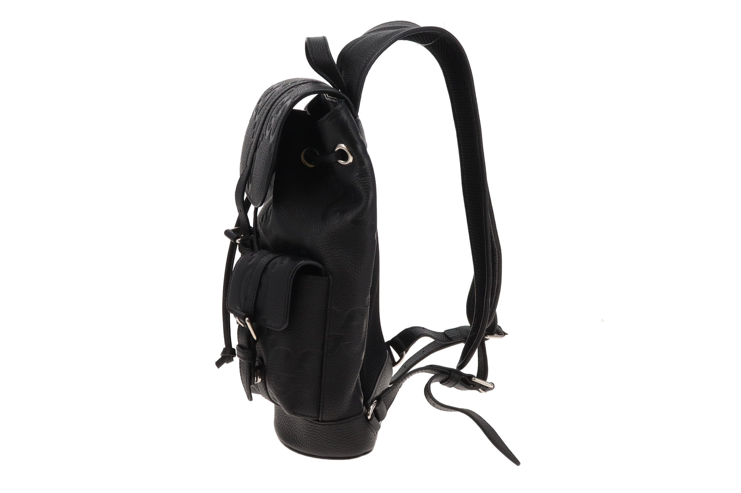 Gucci Black Jumbo GG Leather Small Backpack