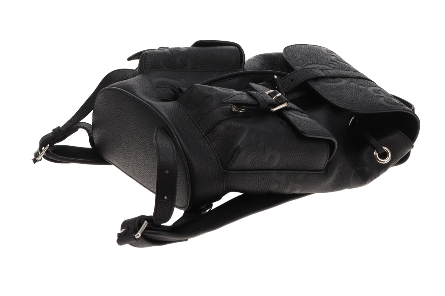 Gucci Black Jumbo GG Leather Small Backpack
