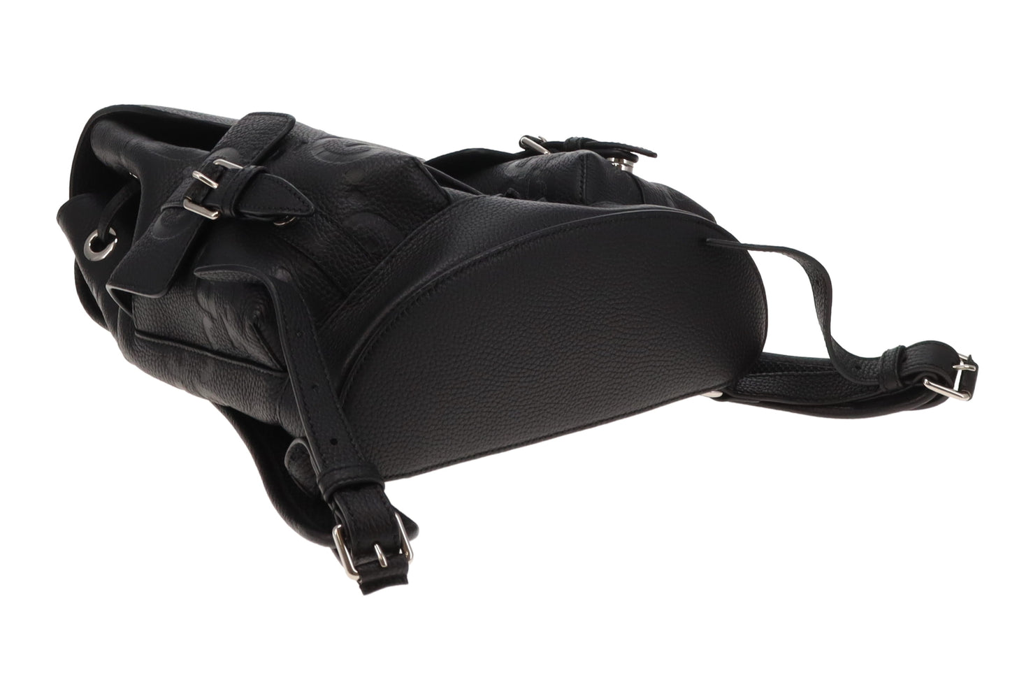 Gucci Black Jumbo GG Leather Small Backpack