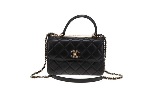 Chanel Black Lambskin GHW Small Trendy CC Top handle (NFID)