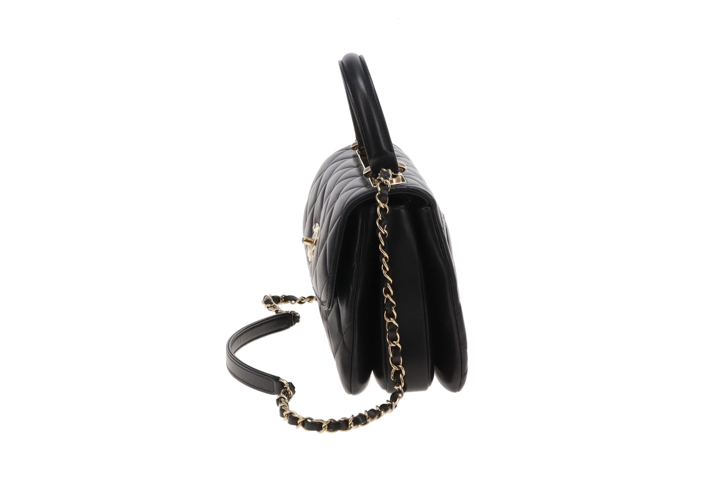 Chanel Black Lambskin GHW Small Trendy CC Top handle (NFID)
