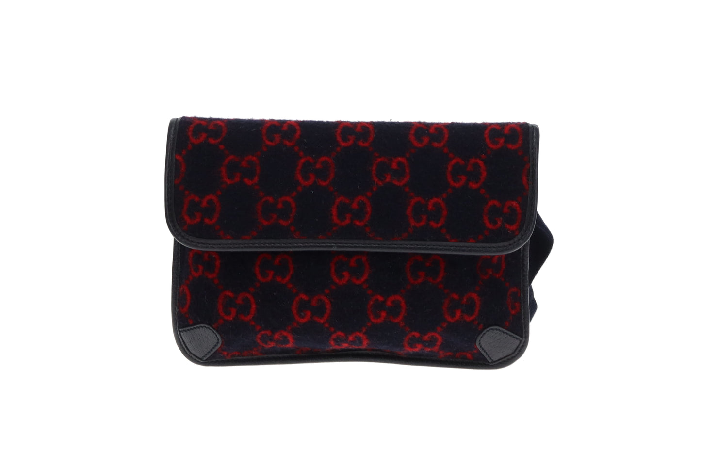 Gucci Waist Bag GG Wool Red and Navy