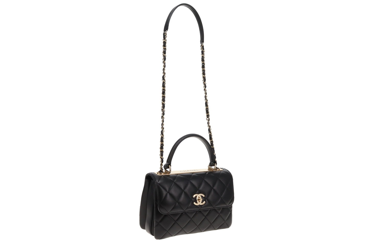 Chanel Black Lambskin GHW Small Trendy CC Top handle (NFID)