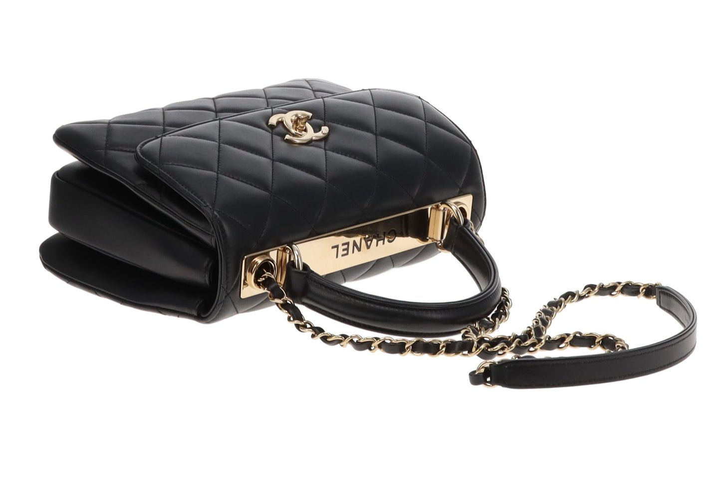Chanel Black Lambskin GHW Small Trendy CC Top handle (NFID)
