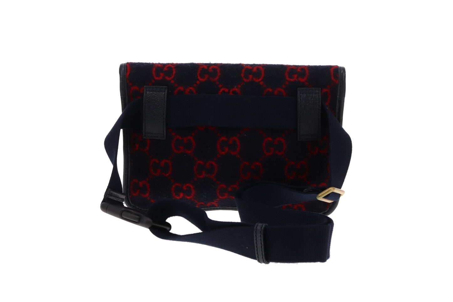 Gucci Waist Bag GG Wool Red and Navy