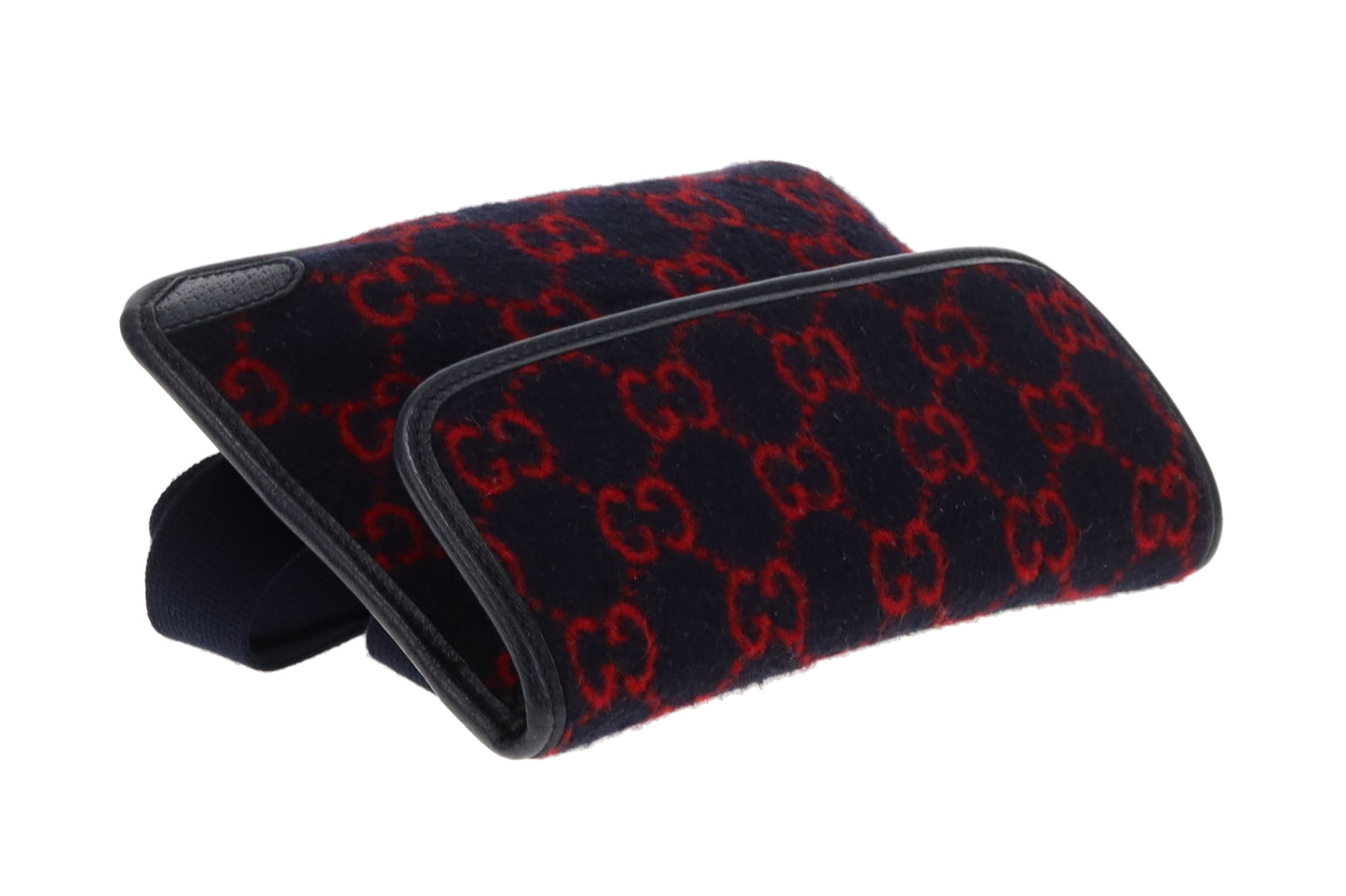 Gucci Waist Bag GG Wool Red and Navy