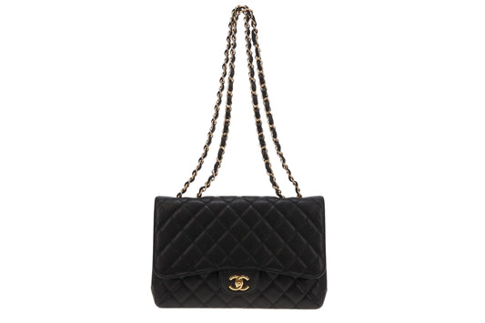 Chanel Black Caviar GHW Classic Jumbo Single Flap Bag 2011