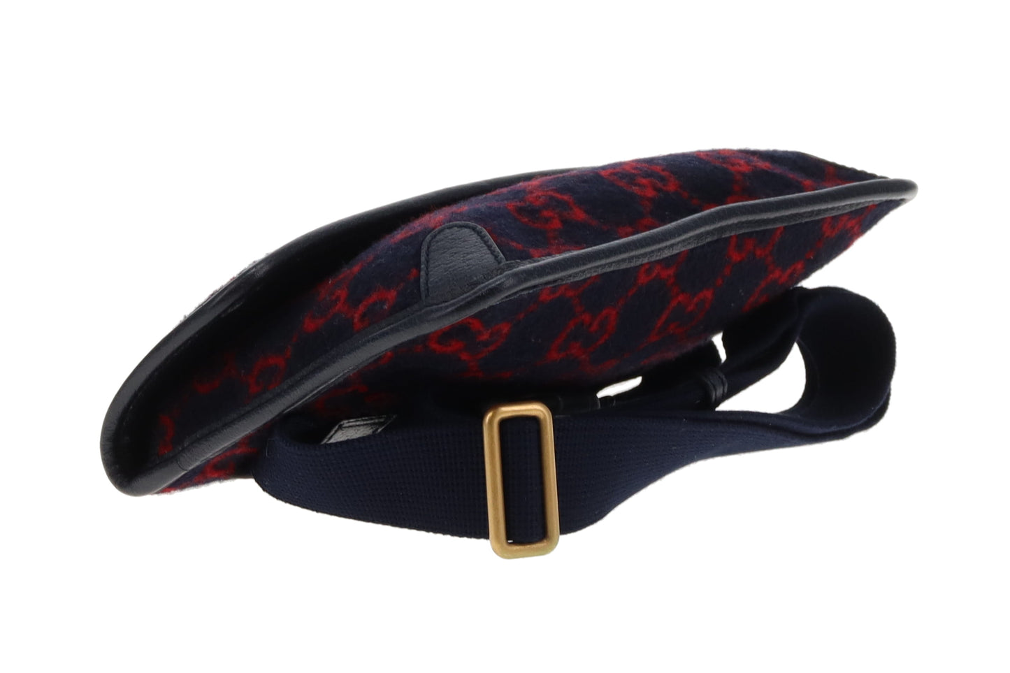 Gucci Waist Bag GG Wool Red and Navy