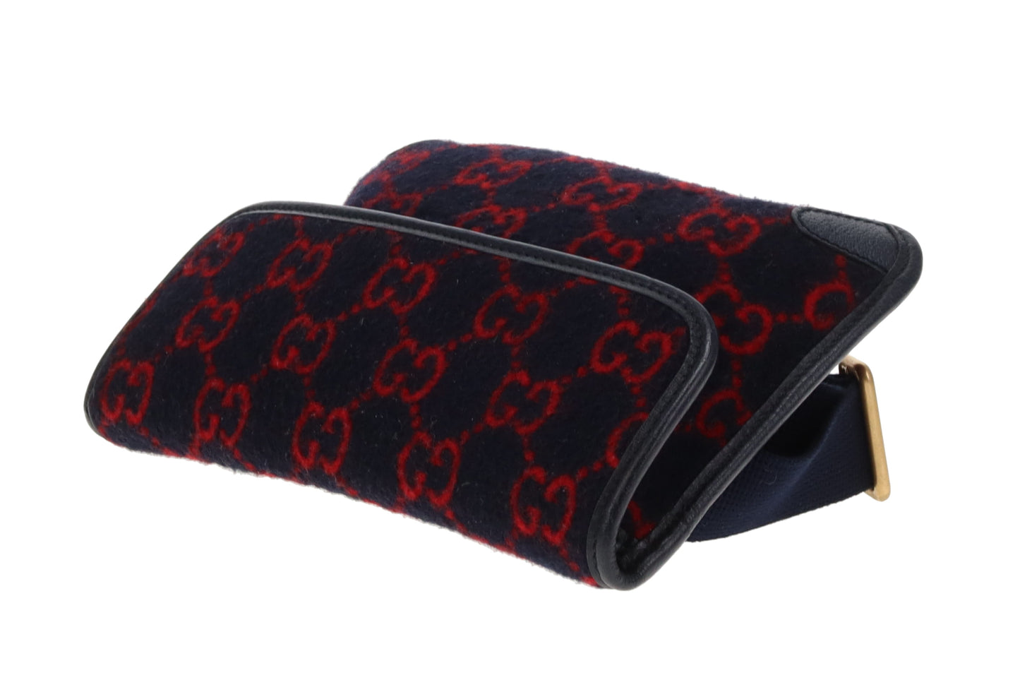 Gucci Waist Bag GG Wool Red and Navy