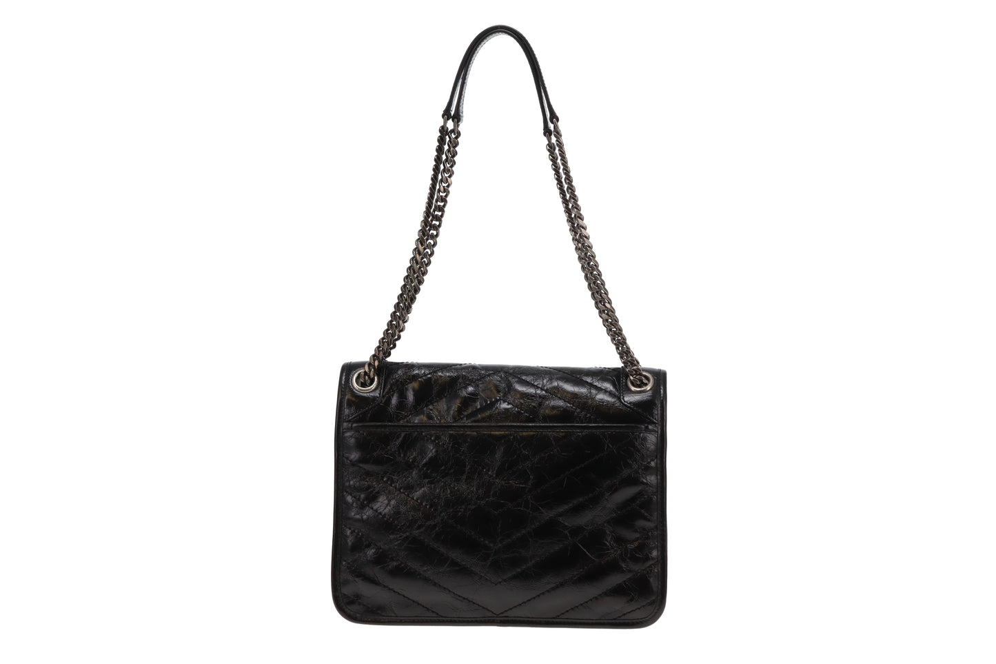 Saint Laurent Black Vintage Leather SHW Medium Niki 2024