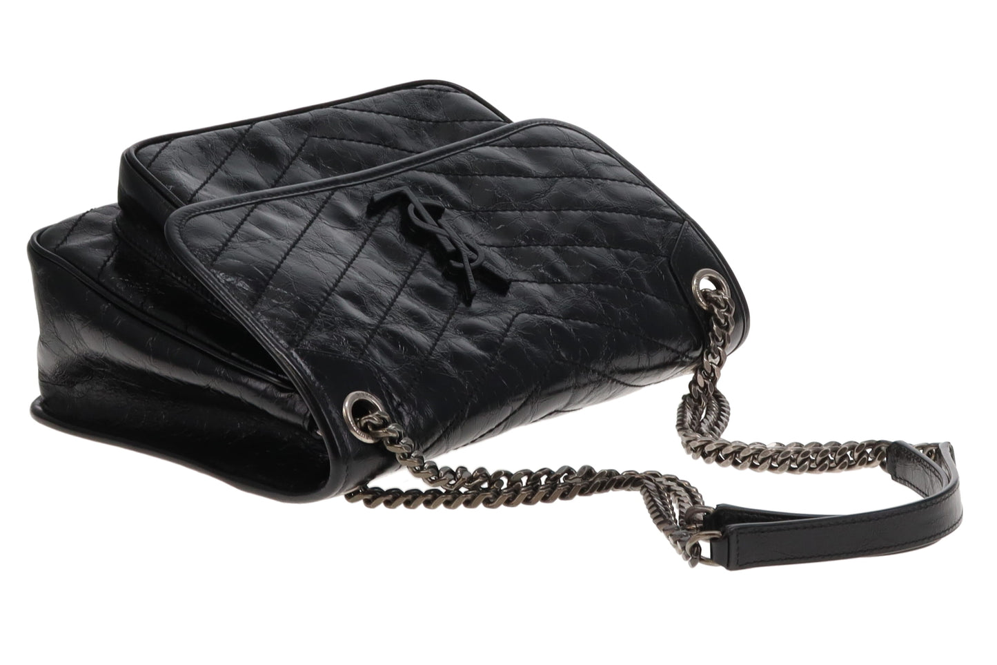 Saint Laurent Black Vintage Leather SHW Medium Niki 2024