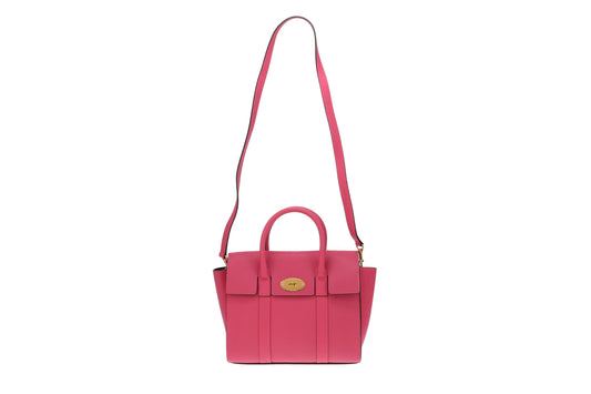 Mulberry Pink Small Classic Grain Small Bayswater with Strap