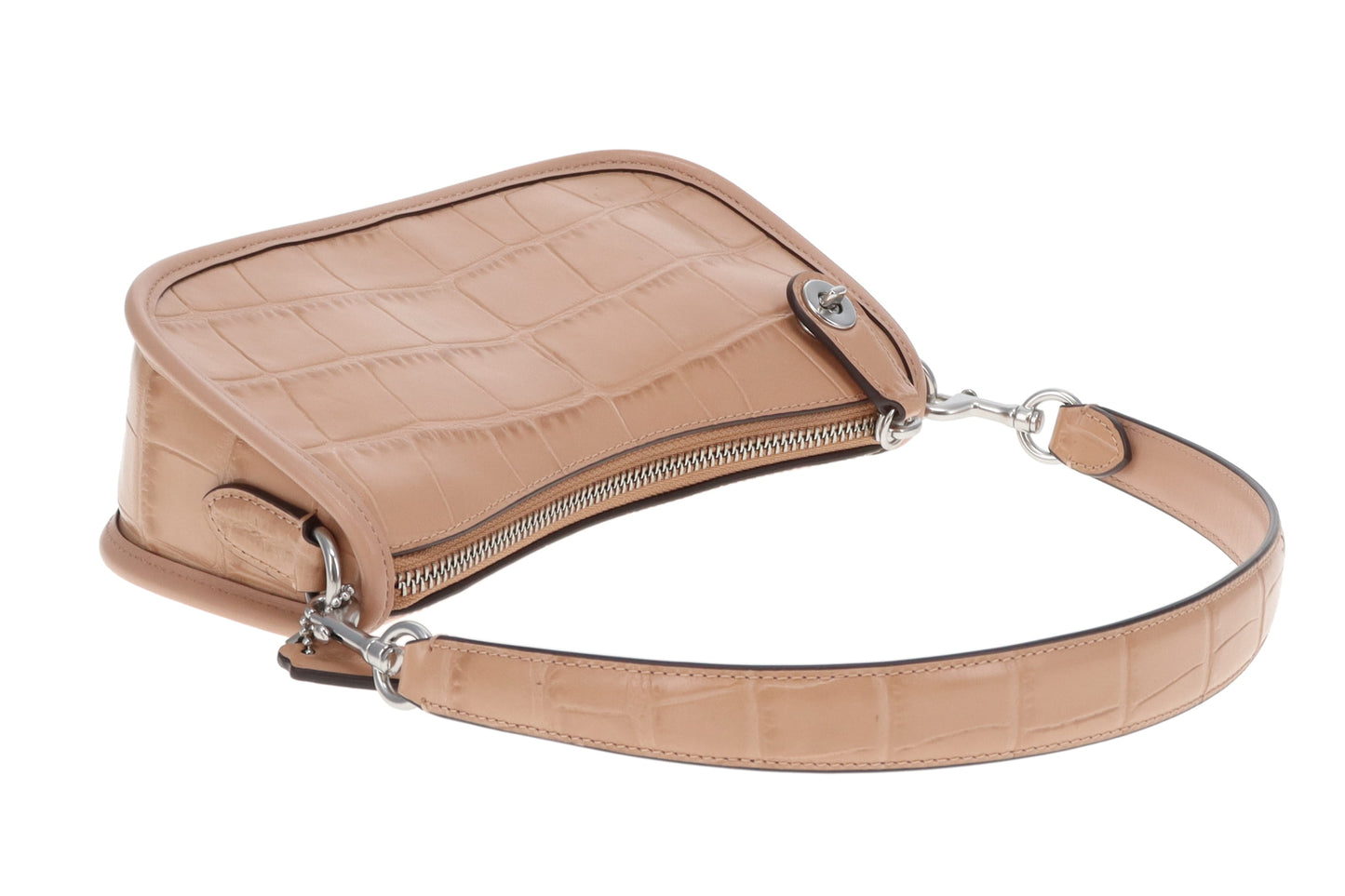 Coach Swinger 20 Bag Beige Croc Embossed