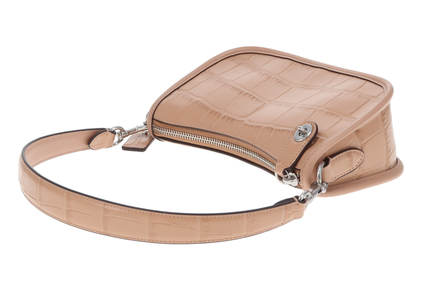 Coach Swinger 20 Bag Beige Croc Embossed