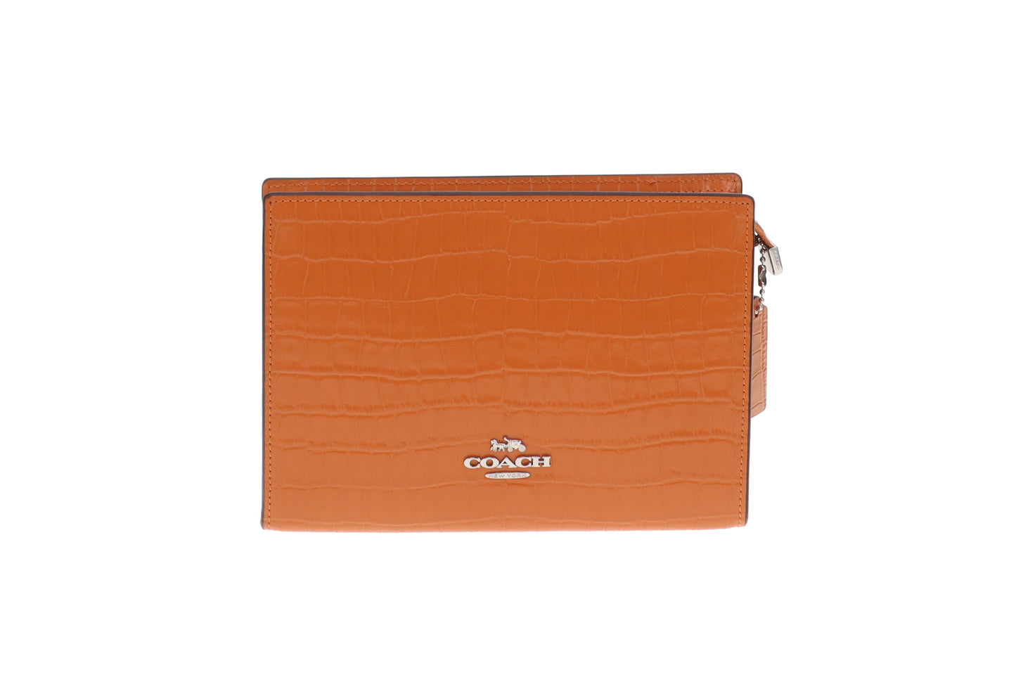 Coach Slim Crossbody Orange Croc Embossed