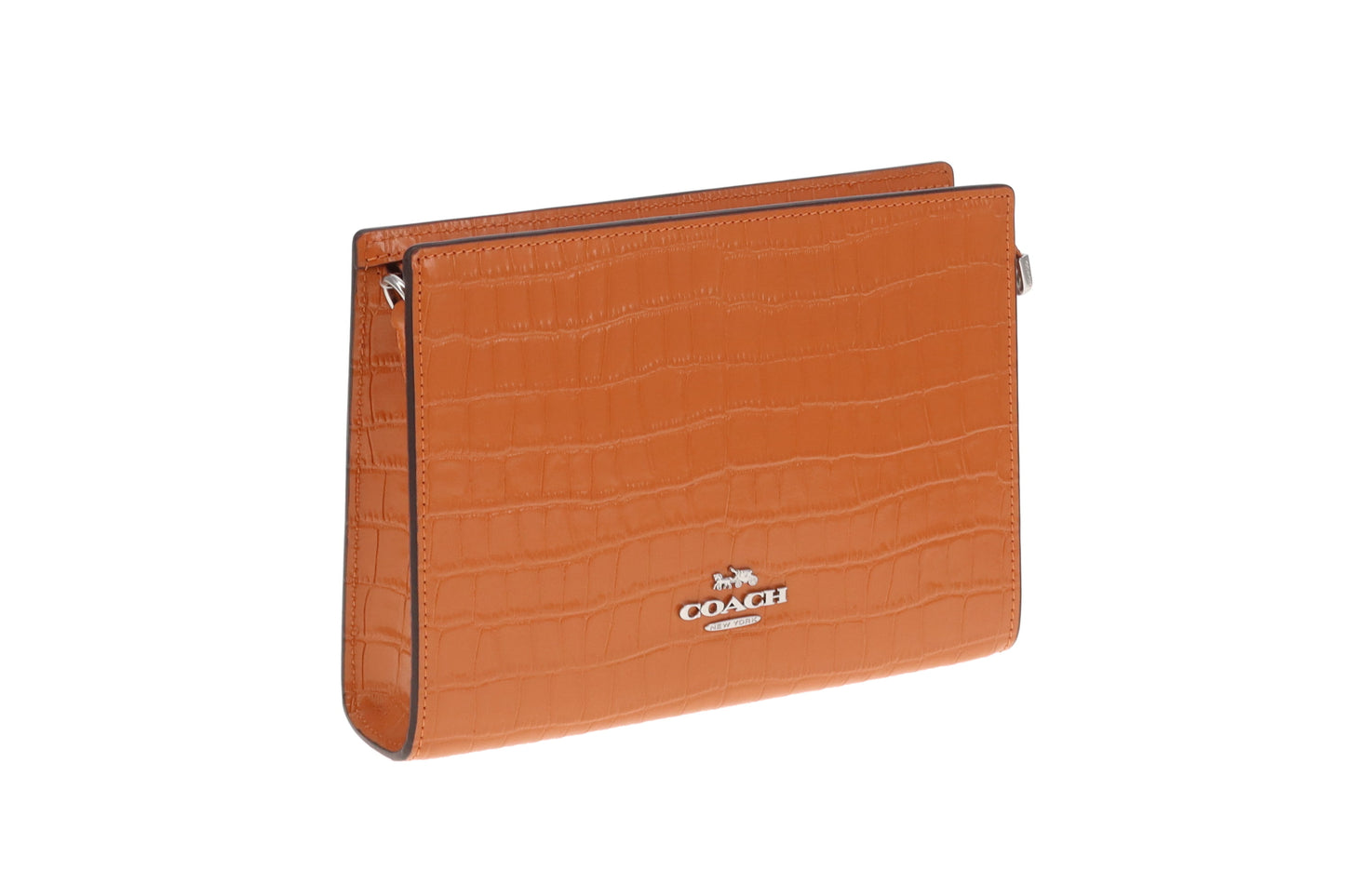 Coach Slim Crossbody Orange Croc Embossed