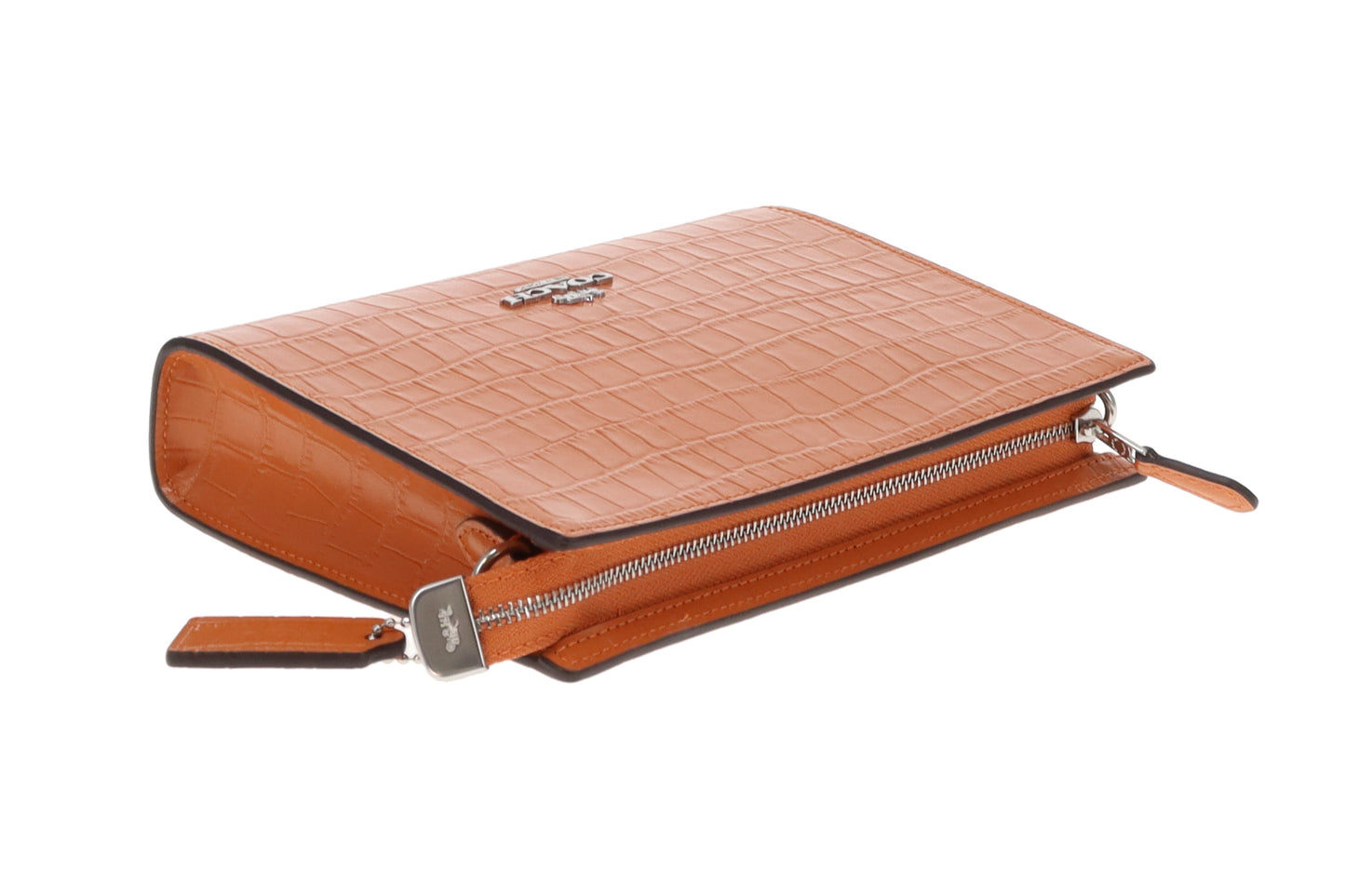 Coach Slim Crossbody Orange Croc Embossed