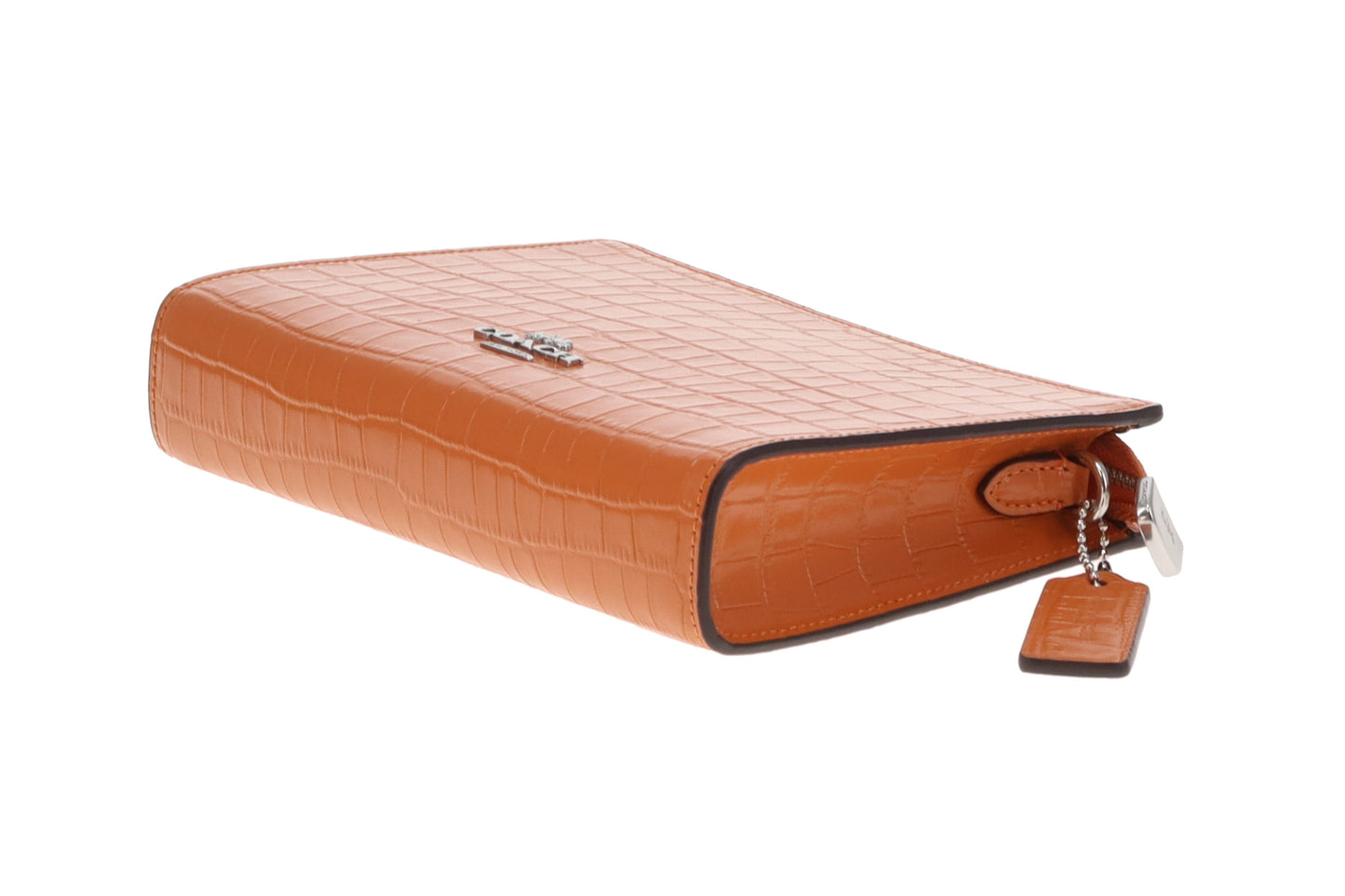 Coach Slim Crossbody Orange Croc Embossed