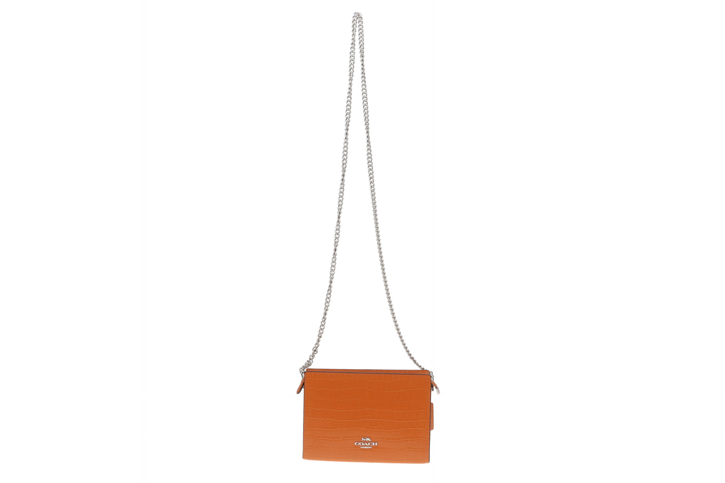 Coach Slim Crossbody Orange Croc Embossed