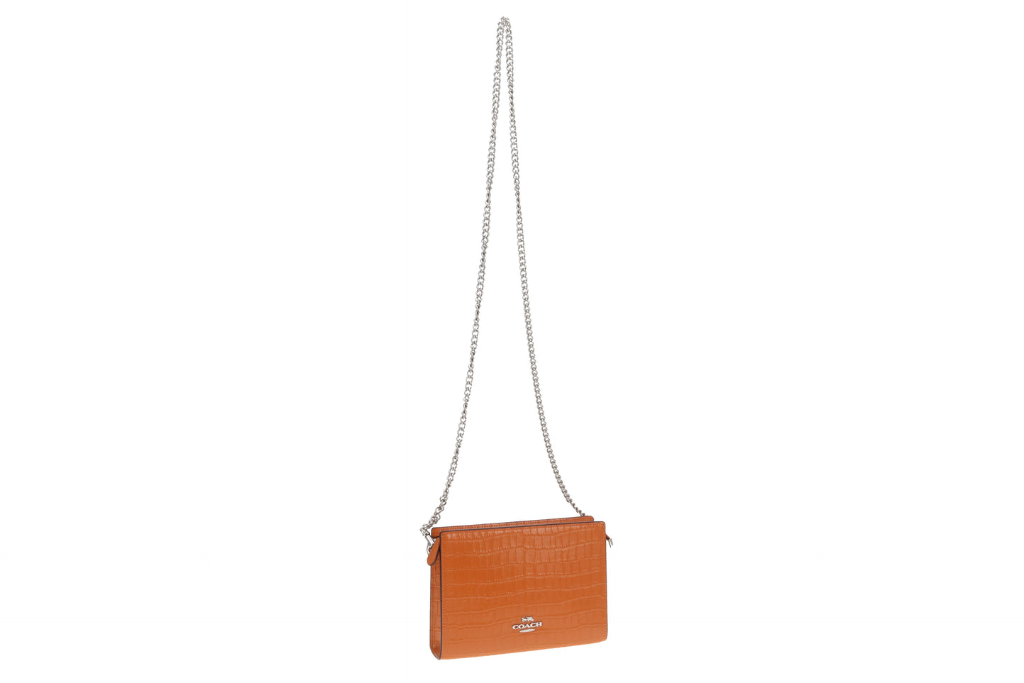 Coach Slim Crossbody Orange Croc Embossed