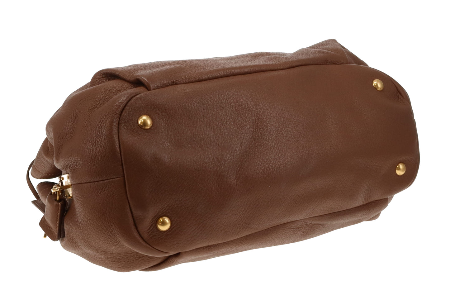 Prada Shoulder Bag Dual Zip Tan GHW