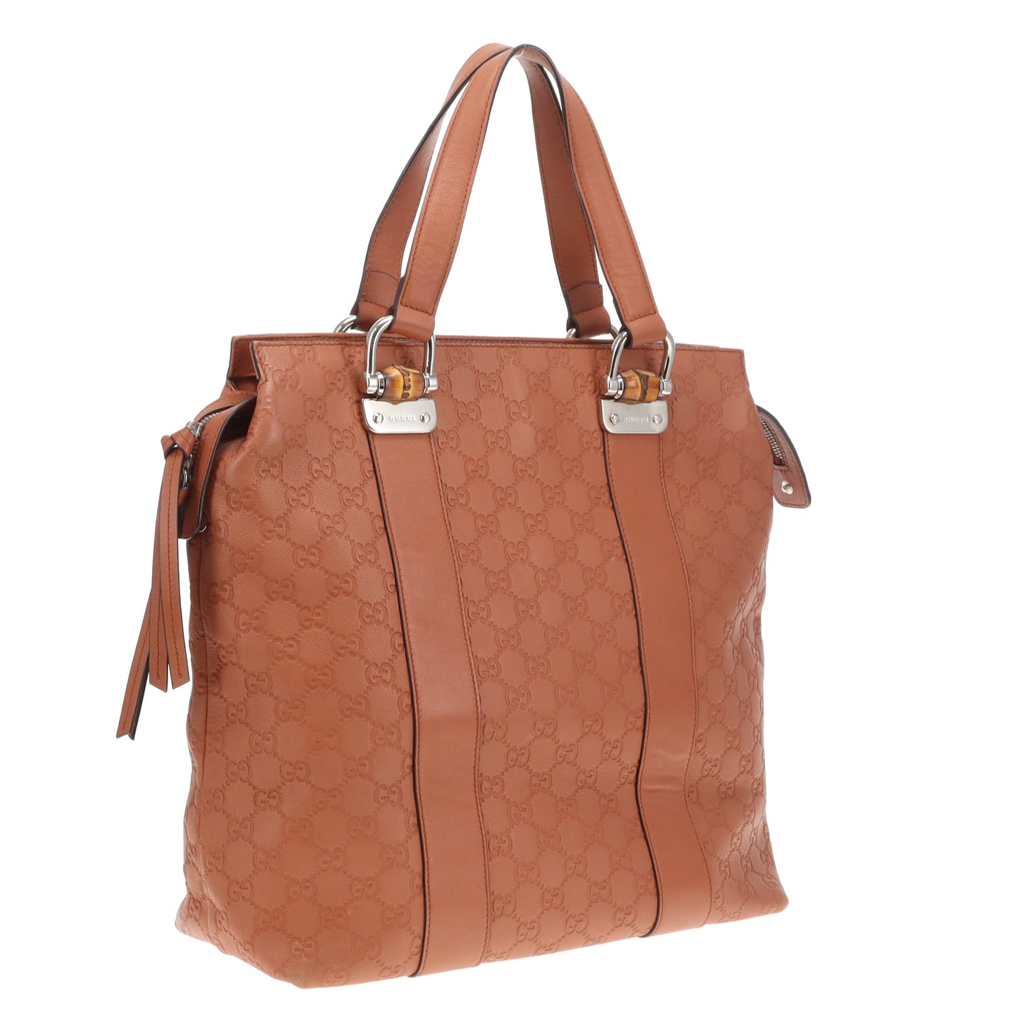 Gucci Tender Bamboo Bar ToteTan Guccissima