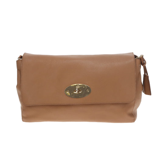 Mulberry Lily Large Deer Brown Grainy Print Leather GHW