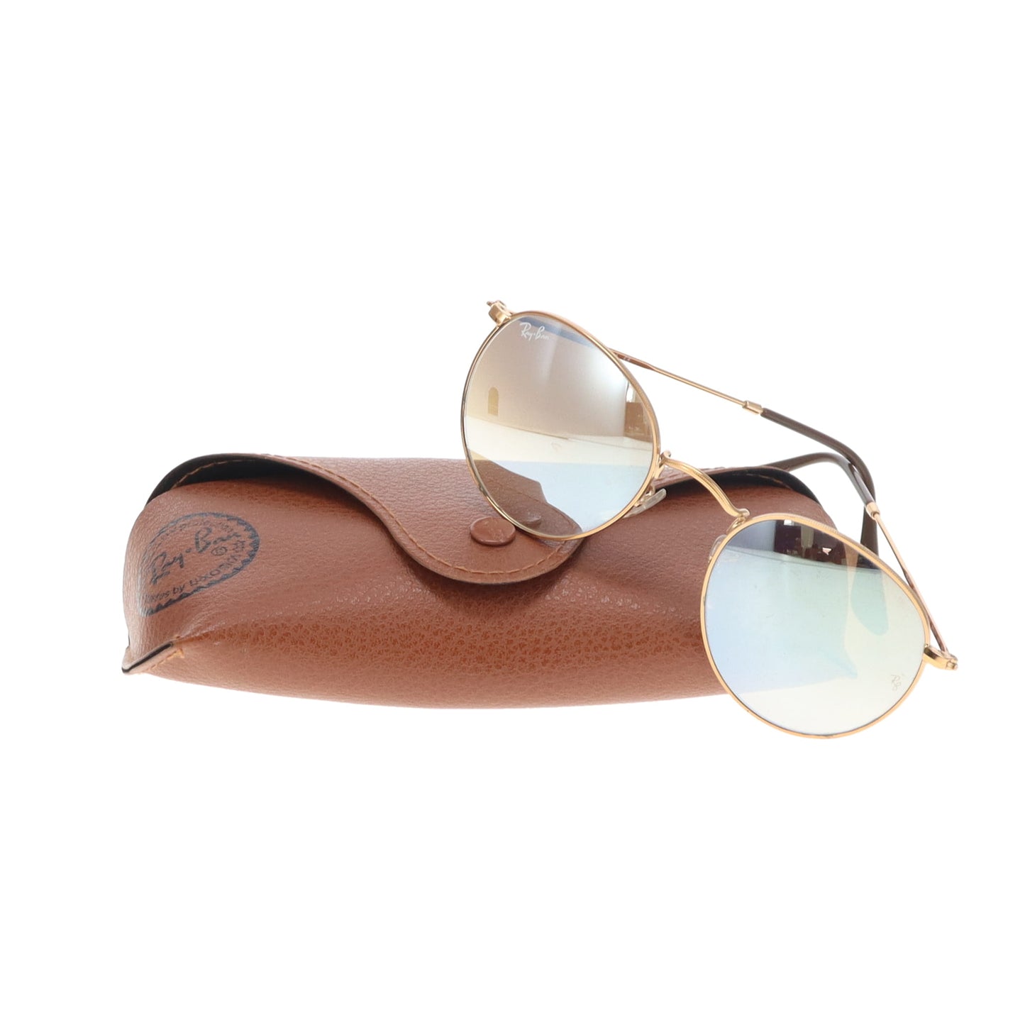 Ray-Ban Round Metal Sunglasses Mirrored Lens