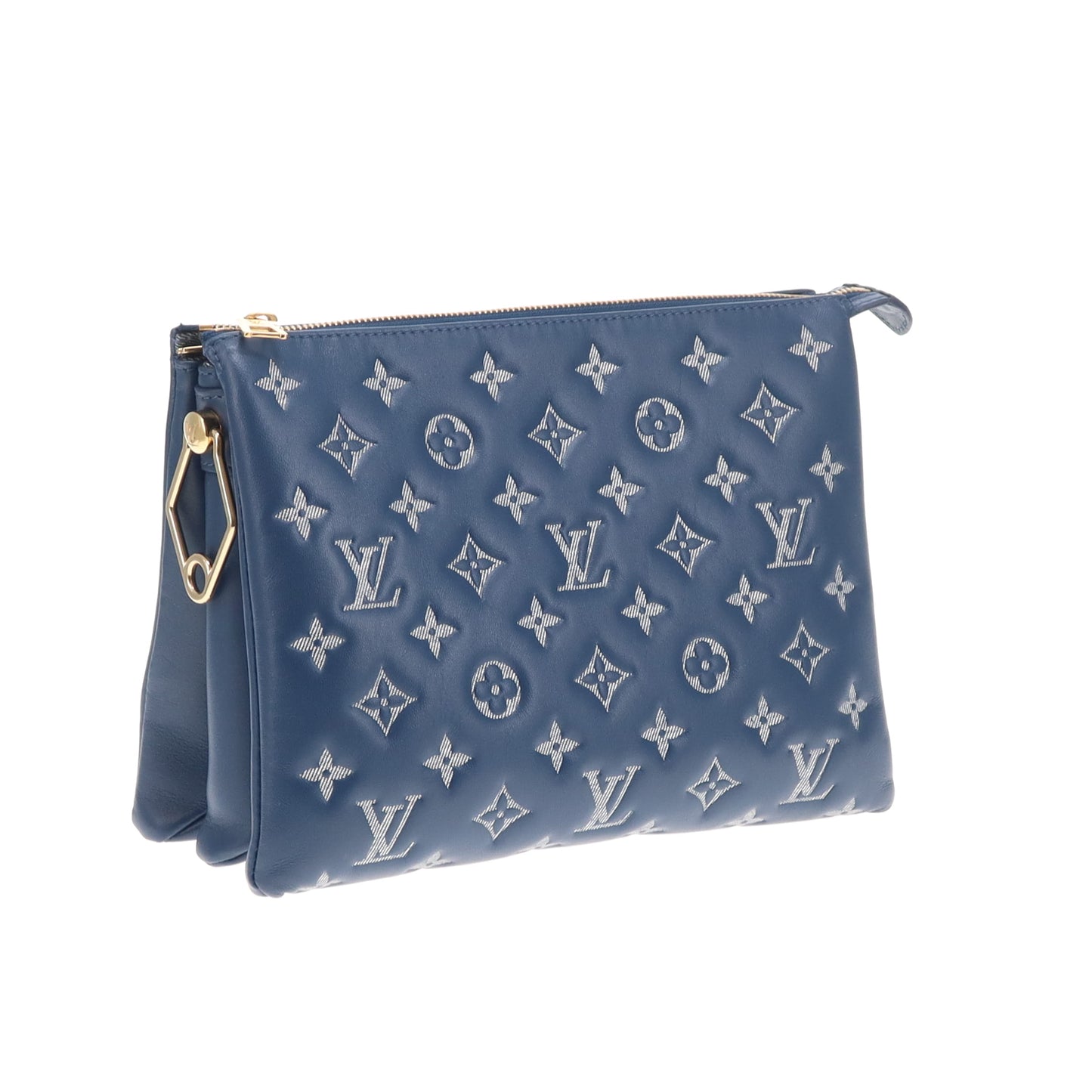 Louis Vuitton Coussin PM Denim Blue Leather with Denim Strap (NFID)