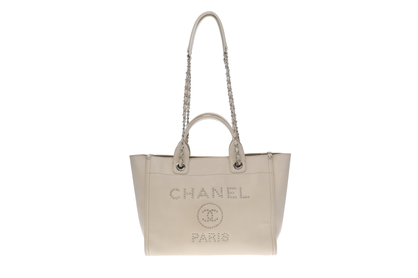 Chanel Deauville Tote Bag Small Cream Caviar 2018