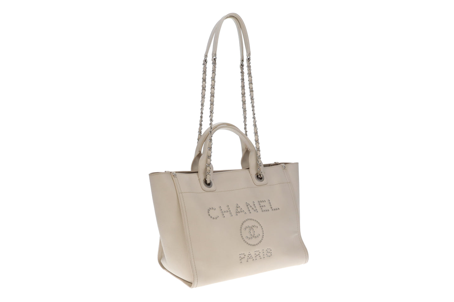 Chanel Deauville Tote Bag Small Cream Caviar 2018