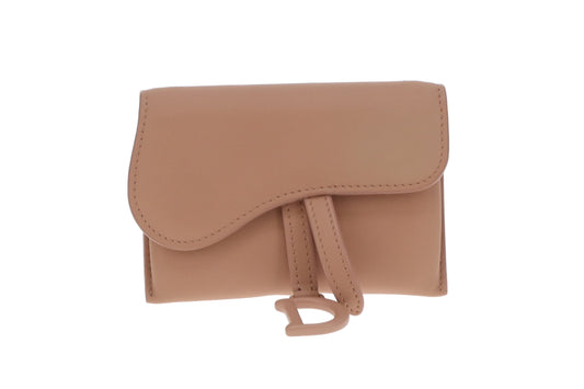 Dior Saddle Chain Wallet Mini  Nude Ultramatte 2020