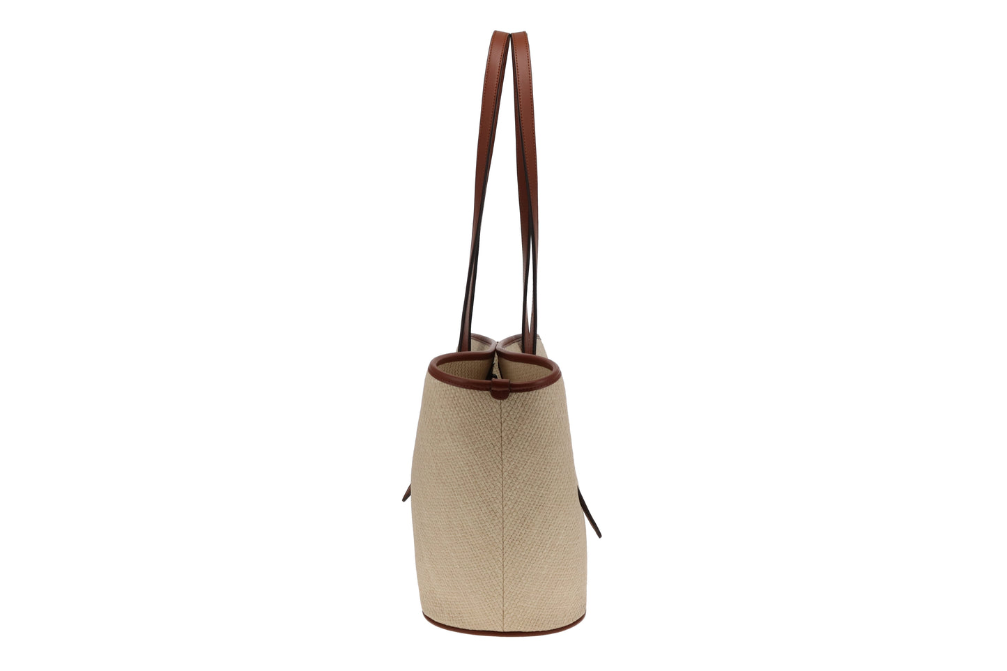 Mulberry Basket Tote Raffia and Oak Leather