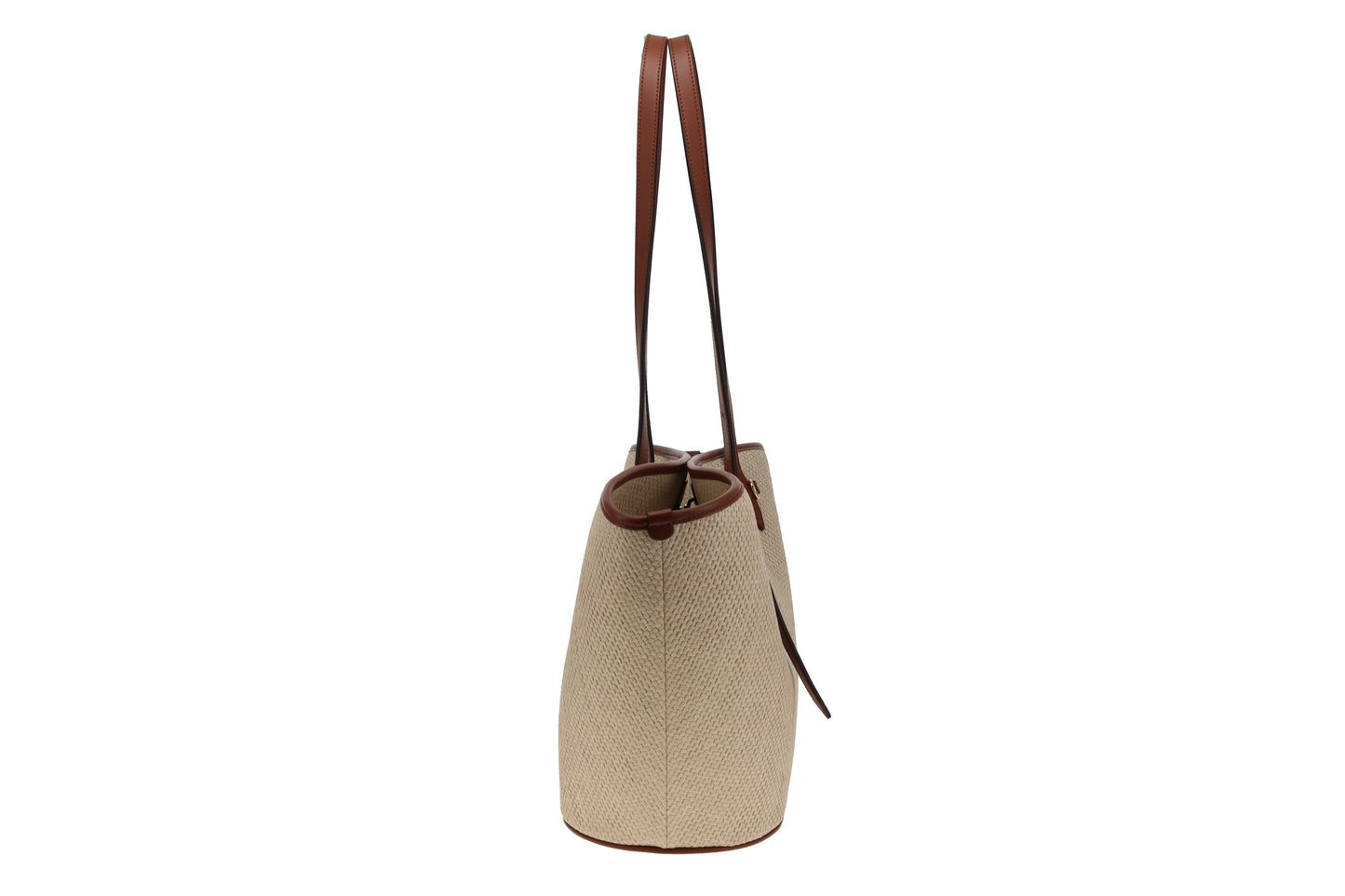 Mulberry Basket Tote Raffia and Oak Leather