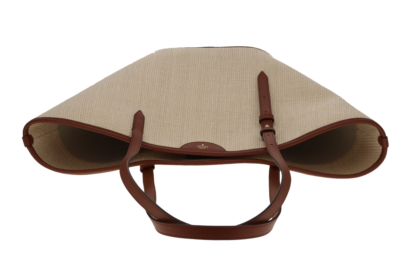 Mulberry Basket Tote Raffia and Oak Leather