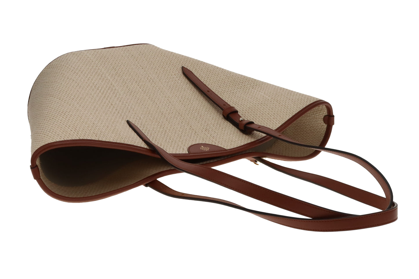 Mulberry Basket Tote Raffia and Oak Leather