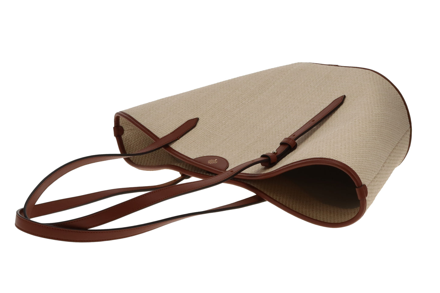 Mulberry Basket Tote Raffia and Oak Leather