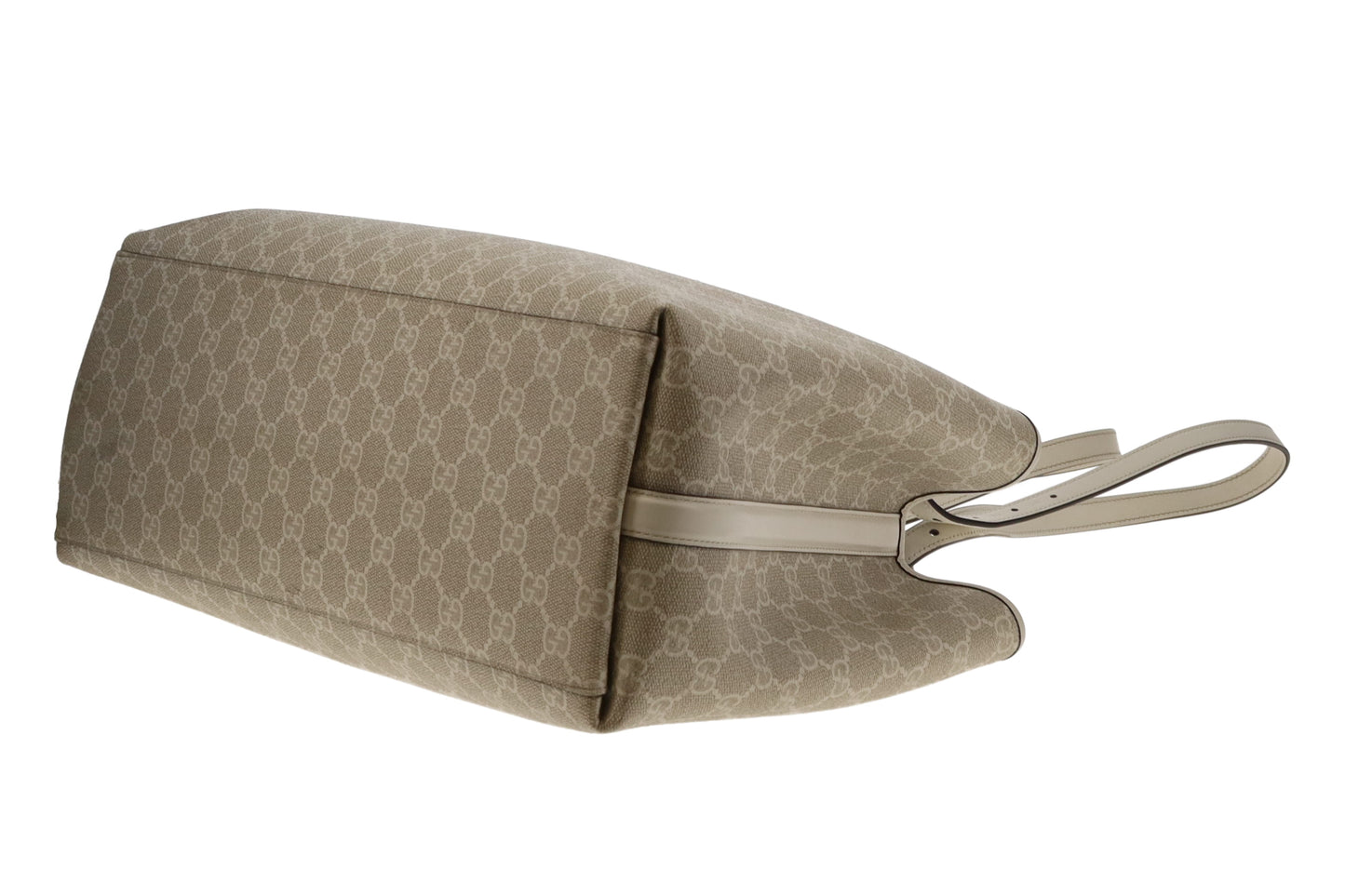 Gucci Emblem Large Tote Bag Beige and White GG Supreme