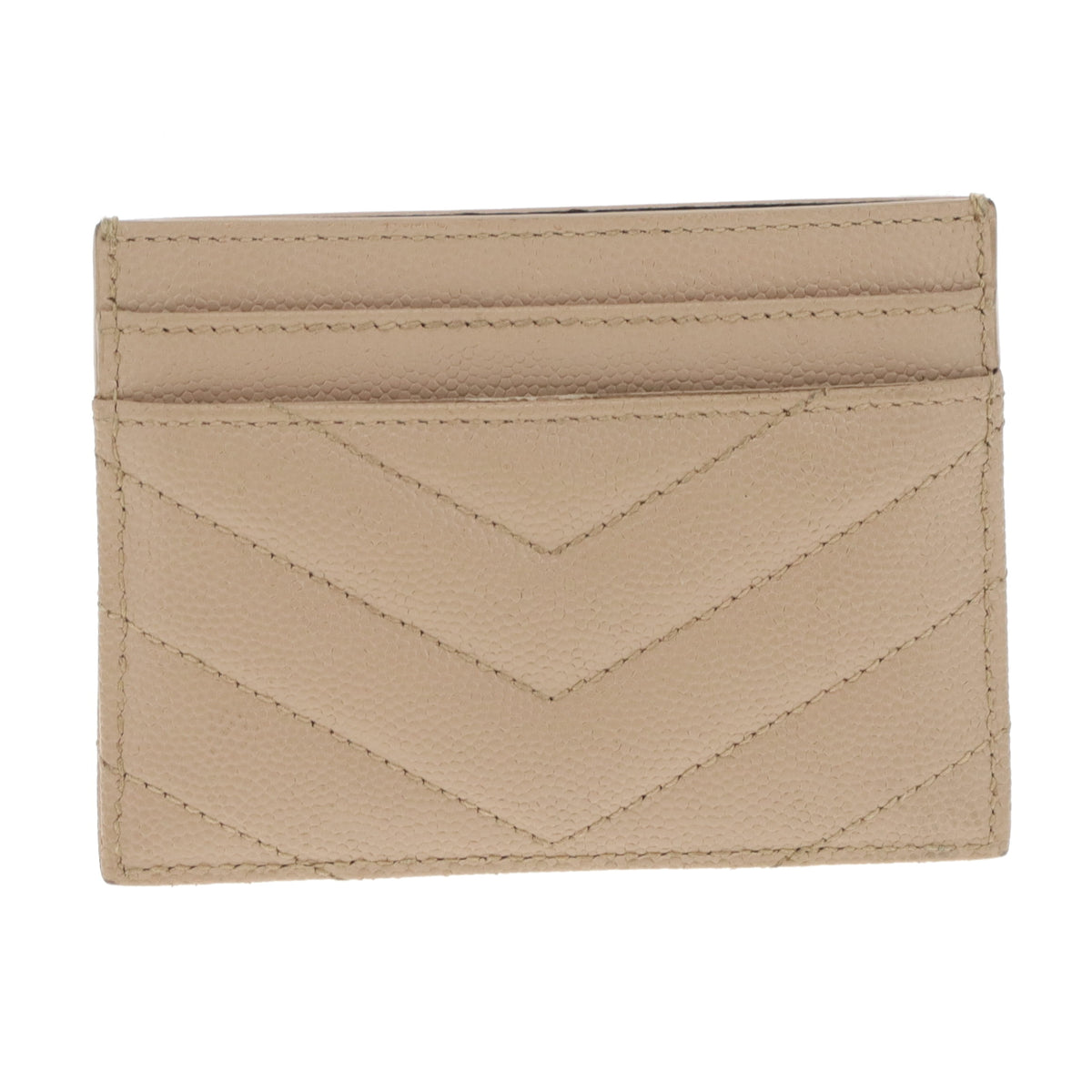 Saint Laurent Tech Card Holder Beige Grain De Poudre