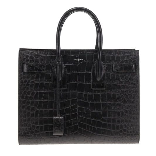 Saint Laurent Sac Du Jour Black Croc Embossed