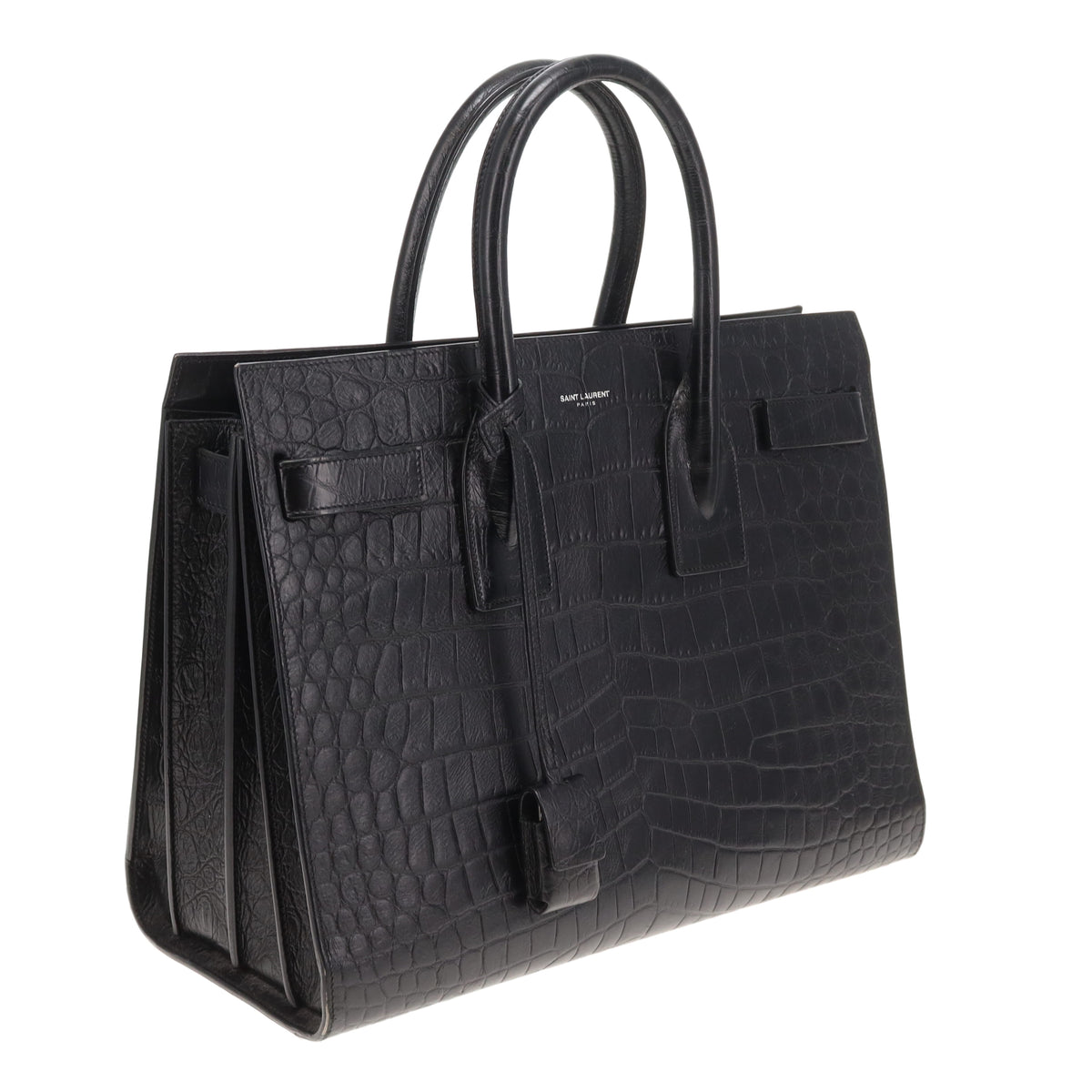 Saint Laurent Sac Du Jour Black Croc Embossed