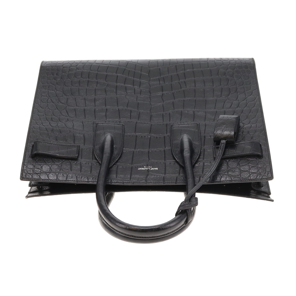 Saint Laurent Sac Du Jour Black Croc Embossed