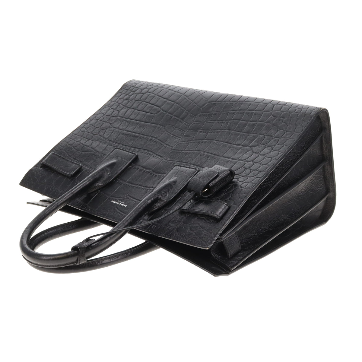 Saint Laurent Sac Du Jour Black Croc Embossed