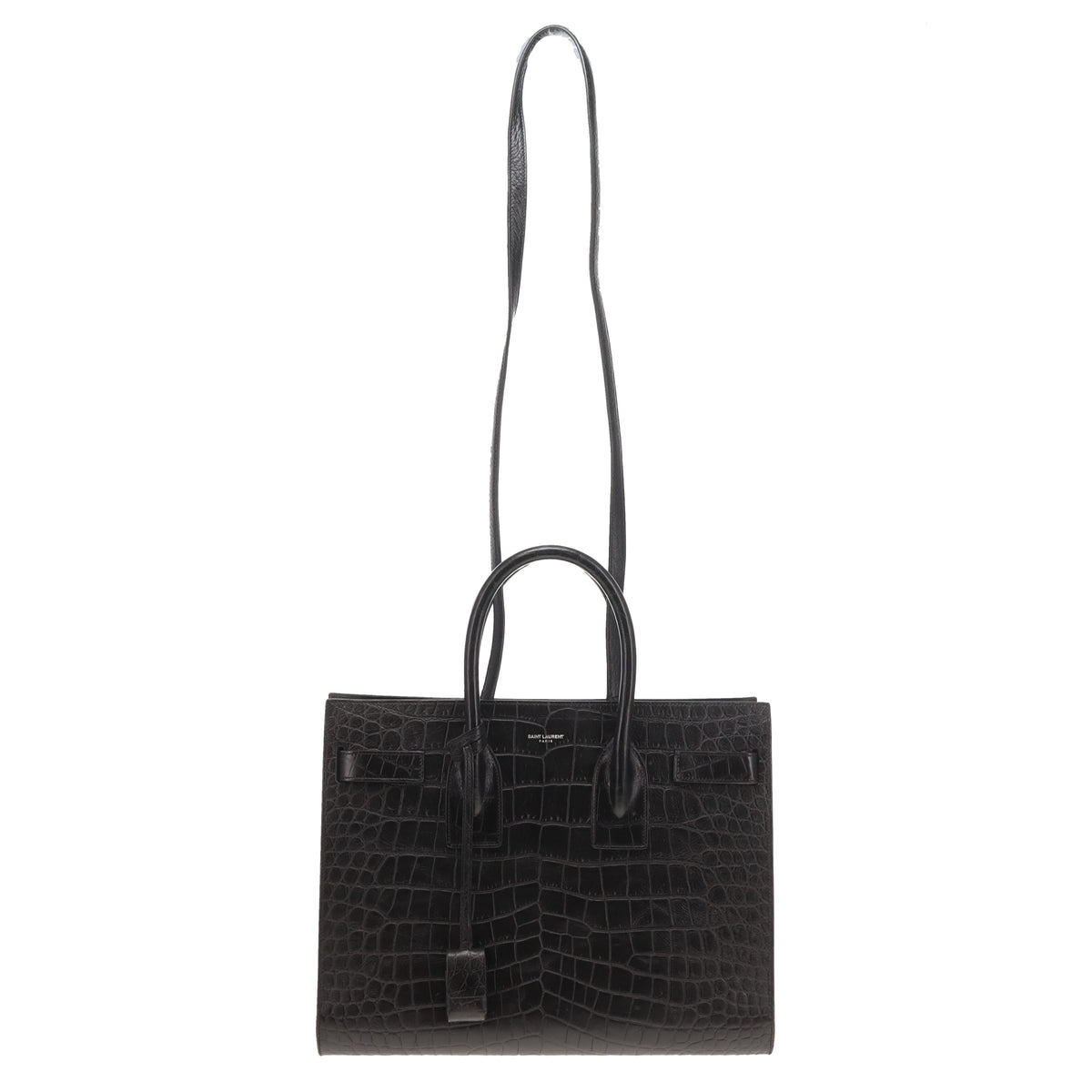 Saint Laurent Sac Du Jour Black Croc Embossed