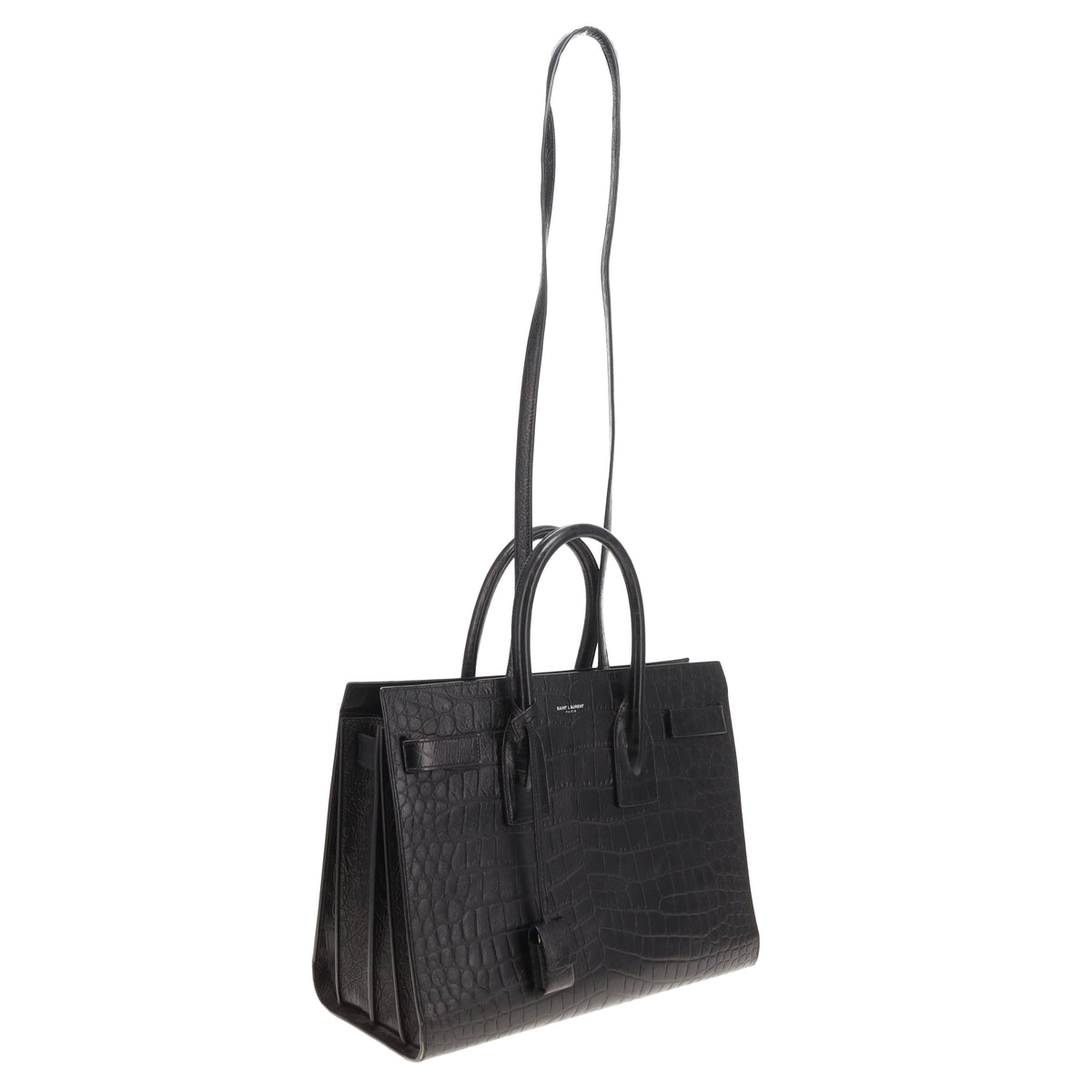 Saint Laurent Sac Du Jour Black Croc Embossed