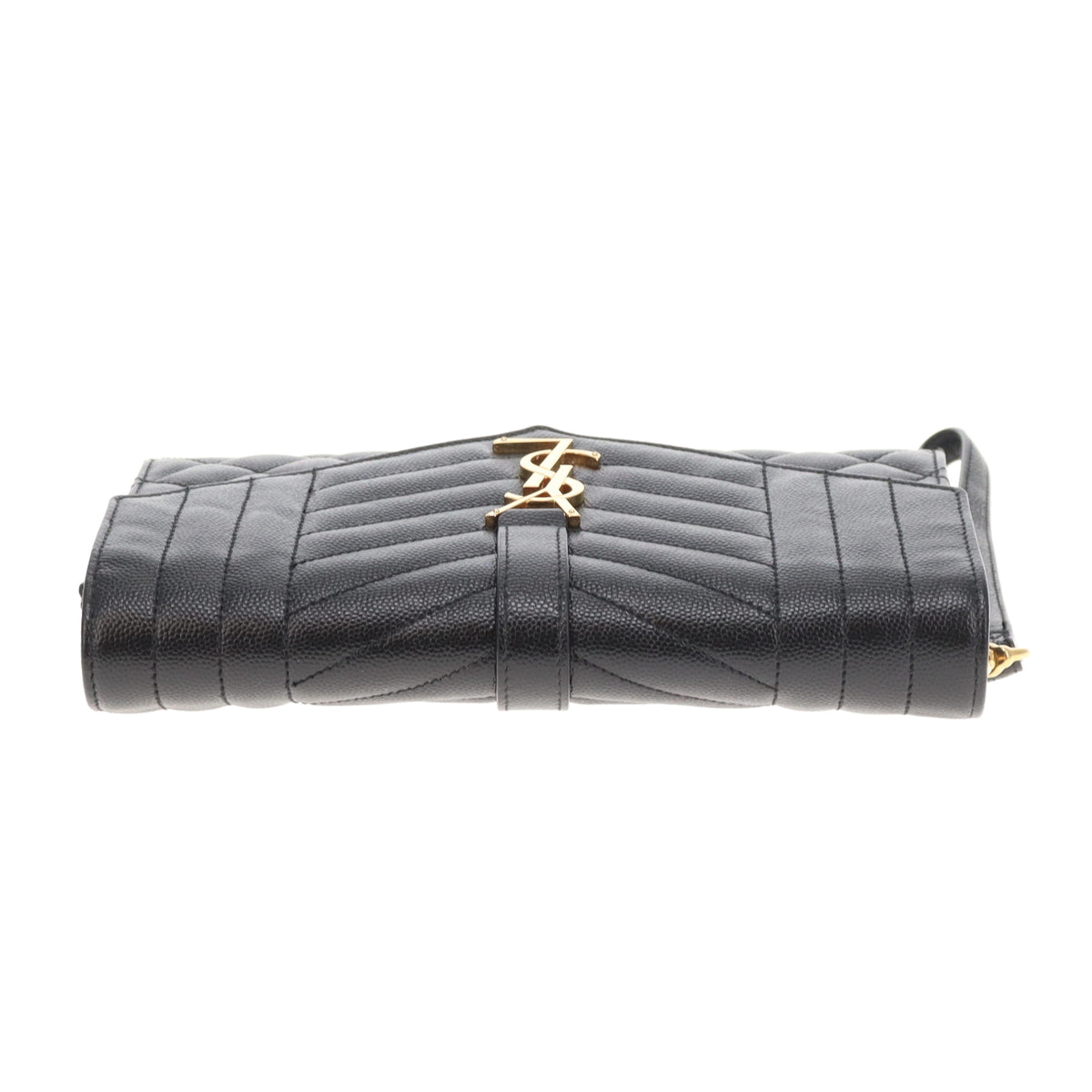Saint Laurent College Pouch Black Grain De Poudre