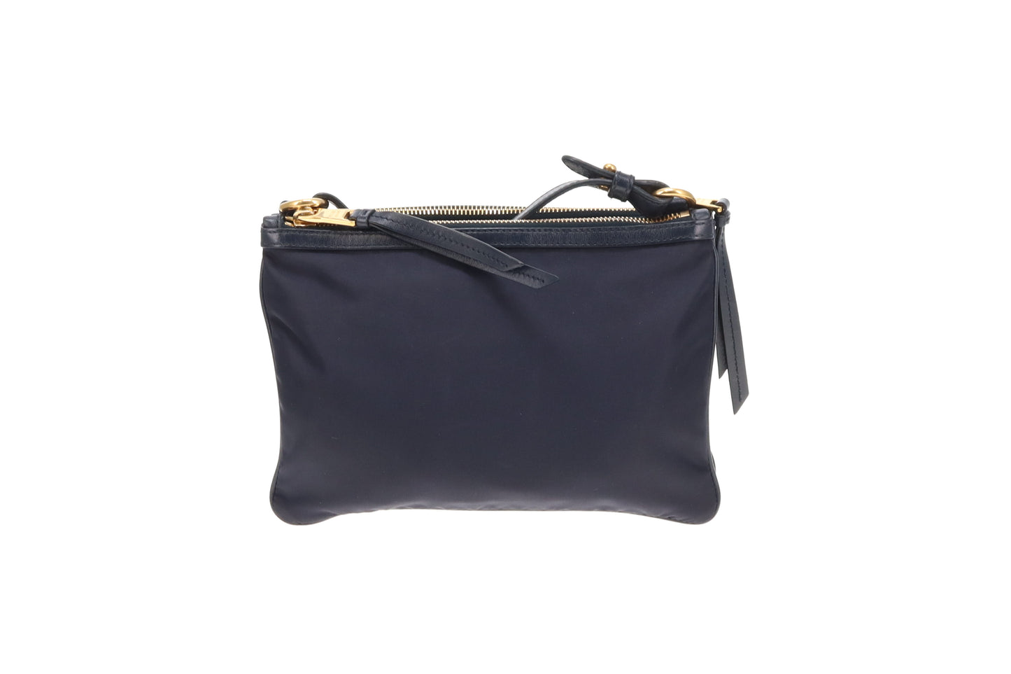 Prada Double Pouch Crossbody Bag Navy Nylon