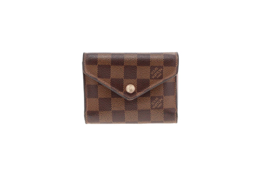Louis Vuitton Victorine Wallet Damier Ebene & Rose Ballerine NZ4109
