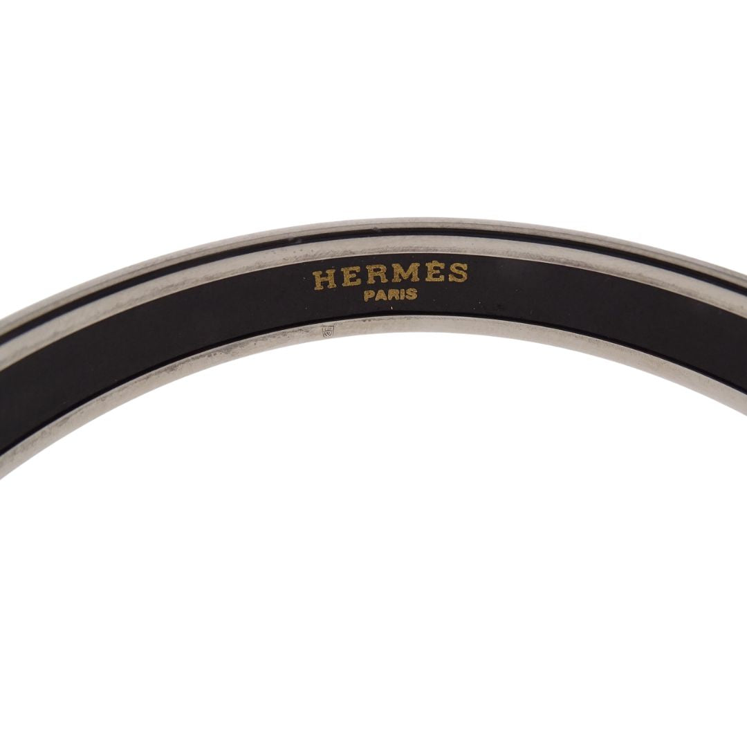 Hermes Printed Enamel Bangle Narrow Turqouise Small
