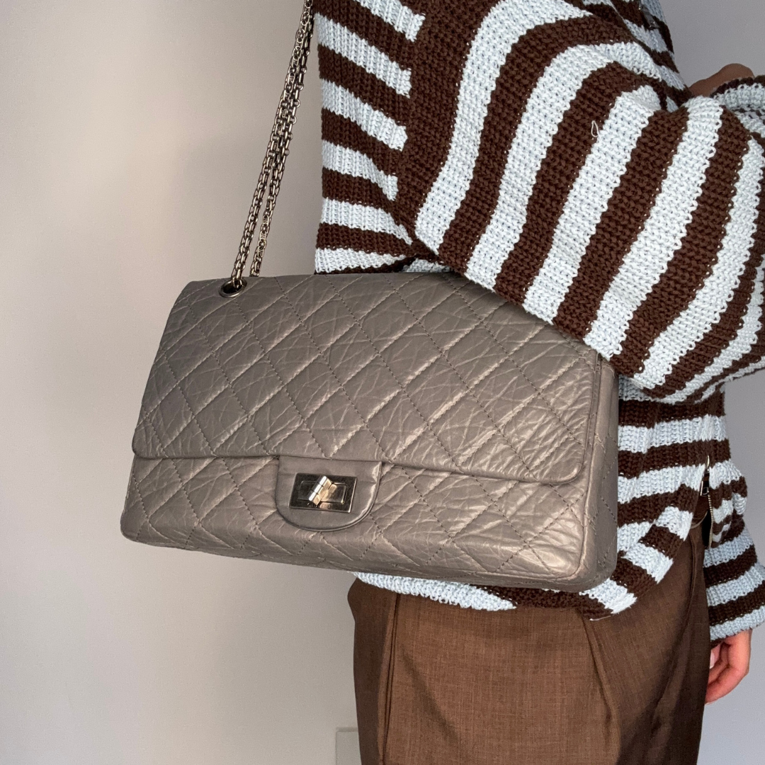 Chanel 2.55 227 Reissue Grey Crinkled Calfskin '10